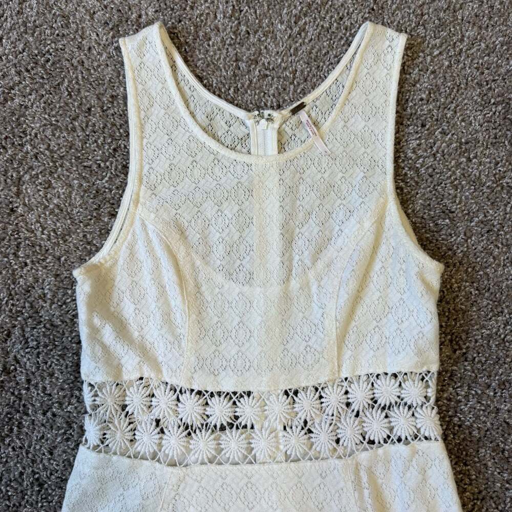 Free People Ivory Lace Skater Dress Coquette Cottagecore Balletcore Boho - Picture 7 of 7